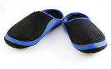 This water- and skid-resistant footwear is designed to be worn indoors -- at home, in hotels, at the gym -- and boasts of attributes such as light weight, a mesh top, padded heel and thicker-than-usual sole. They are machine-washable in cold water, foldable for travel, weigh only 1.6 ounces and are anti-microbial-treated to minimize odors. Unisex-sized from medium to XL, Nufoot Cushies come in black mesh and a variety of trims.