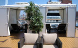 The Eurodam introduced private cabanas to HAL's fleet; there are 22 onboard, both poolside, and pictured here, in the quiet deck space called The Retreat. (photo by Johanna Jainchill)