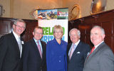 CIE Tours celebrated a successful 2010 at the 21 Club in New York. Shown (l-r): Noel Kilkenny, Consul General of Ireland in N.Y; Niall Gibbons, Tourism Ireland; Ireland Tourism Minister Mary Hanafin; Brian  Stack, president & CEO of CIE Tours; and Joe Byrne, EVP, US & Canada, Tourism Ireland.
