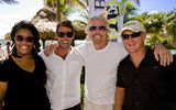 The BVI Kite Jam Team (L-R): Abigail O'Neal, communications dir.; Scotty Wilson, events dir.; Richard Branson; Charlie Smith, founder and director.
