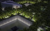 A rendering of the memorial at night.