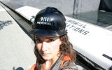 Michelle Baran in front of the north pool.