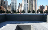 The 2,982 names of the people killed on 9/11 and Feb. 26, 1993, are inscribed on the perimeters of the memorial pools, set within the original footprints of the towers. Above, the south pool without water.