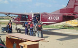 LionOps clients can opt for a tandem skydive with Paradive at Habonim Beach. Shown here, Kiesnoski on his way up...