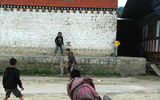 A pickup game of street cricket