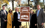 Celebrating the launch of the Walking Tall Trail at Graceland are (from l-r) Tennessee DOT rep Paul Degges; Shelby County rep Phyllis Fickling; Dwana Pusser, daughter of Sheriff Buford Pusser; Tennessee Commissioner of Tourist Development Susan Whitaker; and Memphis CVB President and CEO Kevin Kane.