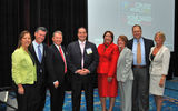 The participants of the panel "Top Suppliers Share Best Practices of Engaged Agents:" moderator Vicky Garcia, Cruise Planners/American Express; Mark Kammerer, Holland America Line; Chris Austin, Starwood; Frank Marini, Collette Vacations; Michele Saegesser, Viking River Cruises; Joni Rein, Carnival Cruise Lines; Mike Going, Funjet Vacations; and moderator Joanie Ogg