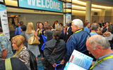 Delegates at the entrance to the trade show at CruiseWorld and the Home Based Agent Show and Convention