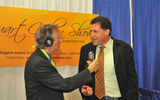 Stuart Cohen interviews Arnie Weissmann during the conference for his radio show