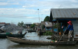 The Tonle Sap Lake floating village community in Cambodia