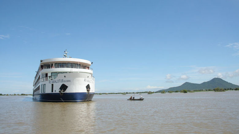 Travel Weekly’s Michelle Baran traveled on the Cambodia-Vietnam itinerary for Ama Waterways’ new ship, the AmaLotus. Pictured here, the AmaLotus on the Mekong River. Photos by Michelle Baran. Posted: Nov. 10, 2011