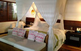 The canopy bed in a jungle villa