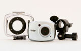 Capture a first-person, point-of-view HD record while skydiving, ballooning, surfing or the like on your next vacation with this easy-to-use camcorder. Featuring a remote control that enables you to shoot footage and stills at the touch of a button, the Vivitar 787 has a waterproof casing that protects it against splashes and submersion down to 30 feet, touch-screen display, an HDMI output for easy display and a micro SD slot for expandable memory options. The DVR 787 comes with a bicycle mount, helmet mount, HDMI cable and AC charger.