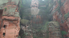 The 233-foot-tall Leshan Giant Buddha is a major tourist attraction in the Sichuan province. The Buddha was unharmed by the 2008 earthquake.