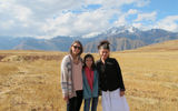 New friends: Eliana (left) and Gavriela Langer with Celeste Ruggia, a new friend they met on the trip