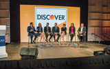 Meet the Masterminds panel, from left: Chris Austin of Starwood Hotels, Vicki Freed of Royal Caribbean, Ken Muskat of MSC, Brian O'Connor of Princess and Cunard, Joni Rein of Carnival, Dondra Ritzenthaler of Celebrity and Andy Stuart of Norwegian