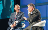 Carnival Corp. CEO Arnold Donald, left, and Travel Weekly Editor in Chief Arnie Weissmann