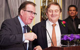 Island Destinations capped its 30th anniversary with its annual gala at New York’s St. Regis Hotel, unveiling its 2015 Travelers Collection and handing out a number of awards. Among the winners was Horst Schulze, chairman and CEO of Capella Hotels & Resorts, left, seen here accepting his Hotelier of the Year award from Island Destination’s President and CEO Maurice Bonham-Carter