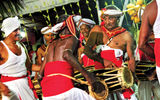Percussionists keep the energy level high at Kandy's major site, the Temple of the Tooth
