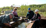 Panning for gold in Fairbanks, Alaska.