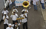 Tourism Cares volunteers on parade in New Orleans. (photo by Judi Bottoni)