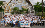 The Tourism Cares volunteers gather for a group shot outside Louis Armstrong Park. (photo by Judi Bottoni)