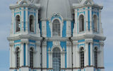 The 205-foot-high blue baroque towers of the Smolniy Convent cathedral offer commanding views of the Russian city.
