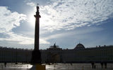 The 156-foot-high Alexander Column, built in 1830, commemorates Napoleon's defeat in wintry Russia.