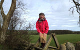 Barbara Hughes Rice hikes the fields of the home her grandfather left.