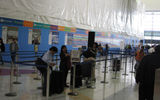 Construction zone in the check-in area.