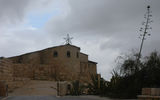 A church atop Mount Nebo, where Moses is said to have stood and viewed the Holy Land. (photo by Arnie Weissmann)