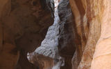 The path to Petra winds through a narrow canyon. (photo by Arnie Weissmann)