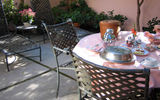 The private courtyard of a room at the Hotel Bel-Air.