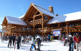 The lodge at the base of the mountain at Lake Louise Resort.