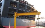 The Queen Victoria, under construction last March, still had "Nassau" painted over the word "Southampton" on its hull. It now says Southampton, as all Cunard vessels do.
