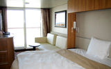 The standard balcony cabins on the Solstice are larger than on Celebrity's other ships, and have enhanced storage features such as higher beds to put suitcases underneath.