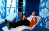 Richard Fain, CEO of RCCL, in one of his favorite rooms on the ships: the lounge in the spa.