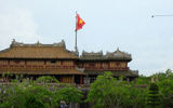 A flag towers over the Citadel in Hue, a former capital of Vietnam.