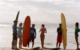 Main Beach in Byron Bay is protected by the Byron Bay Surf Life Saving Club and is patrolled by Surf Lifesavers in summer.
