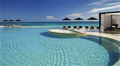 The pool at the resort, which opened in March 2008, overlooks the beach.