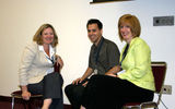From left, Jennifer Kruse, travel consultant, Journeys Travel, Yorktown Heights, N.Y.; Rich Ferrucci, Unforgettable Vacations, Newfield, N.J.; and Virginia Barthel, owner of Booked by Barthel in Woodstock, N.Y., at the “Don’t Work Home Alone: Strategies for Staying Connected” session.