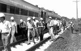 Track inspectors, 1970s.