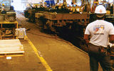 An AEM-7 engine being worked on at the garage in Wilmington, Del. Photo courtesy of John Carten.