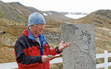 Guest lecturer Jonathan Shackleton at the gravesite of his cousin Ernest Shackleton, the British explorer credited with one of the most astonishing rescue journeys in history.