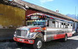 Colorful, chaotic "chicken buses" -- repainted, repurposed former U.S. school buses -- provide public transportation in Guatemala.
