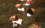 People get "sand baths" in Ibusuki.