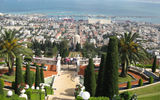 A view over the gardens of the Baha'I Shrine of the Bab, a Unesco World Heritage site under renovation, in Haifa.
