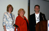From left, Virginia Barthel, owner of Booked by Barthel in Woodstock, N.Y.; Kathy Sudeikis, vice president, corporate relations for All About Travel in Kansas City, Mo.; and Doug Mangold, director, product management, industry products and services, ARC, moderator of the "Service Fees: It's Your Business, It's Your Bottom Line" session.