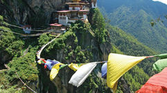The Himalayan kingdom, located between India and China and east of Nepal, is pursuing 'high-value, low-impact' tourists as it aims to boost its visitor numbers fivefold next year. Pictured here, the Taktsang Monastery, also known as Tiger's Nest, in Paro Valley. TW photos by Arnie Weissmann