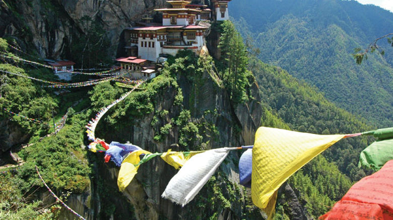 The Himalayan kingdom, located between India and China and east of Nepal, is pursuing 'high-value, low-impact' tourists as it aims to boost its visitor numbers fivefold next year. Pictured here, the Taktsang Monastery, also known as Tiger's Nest, in Paro Valley. TW photos by Arnie Weissmann